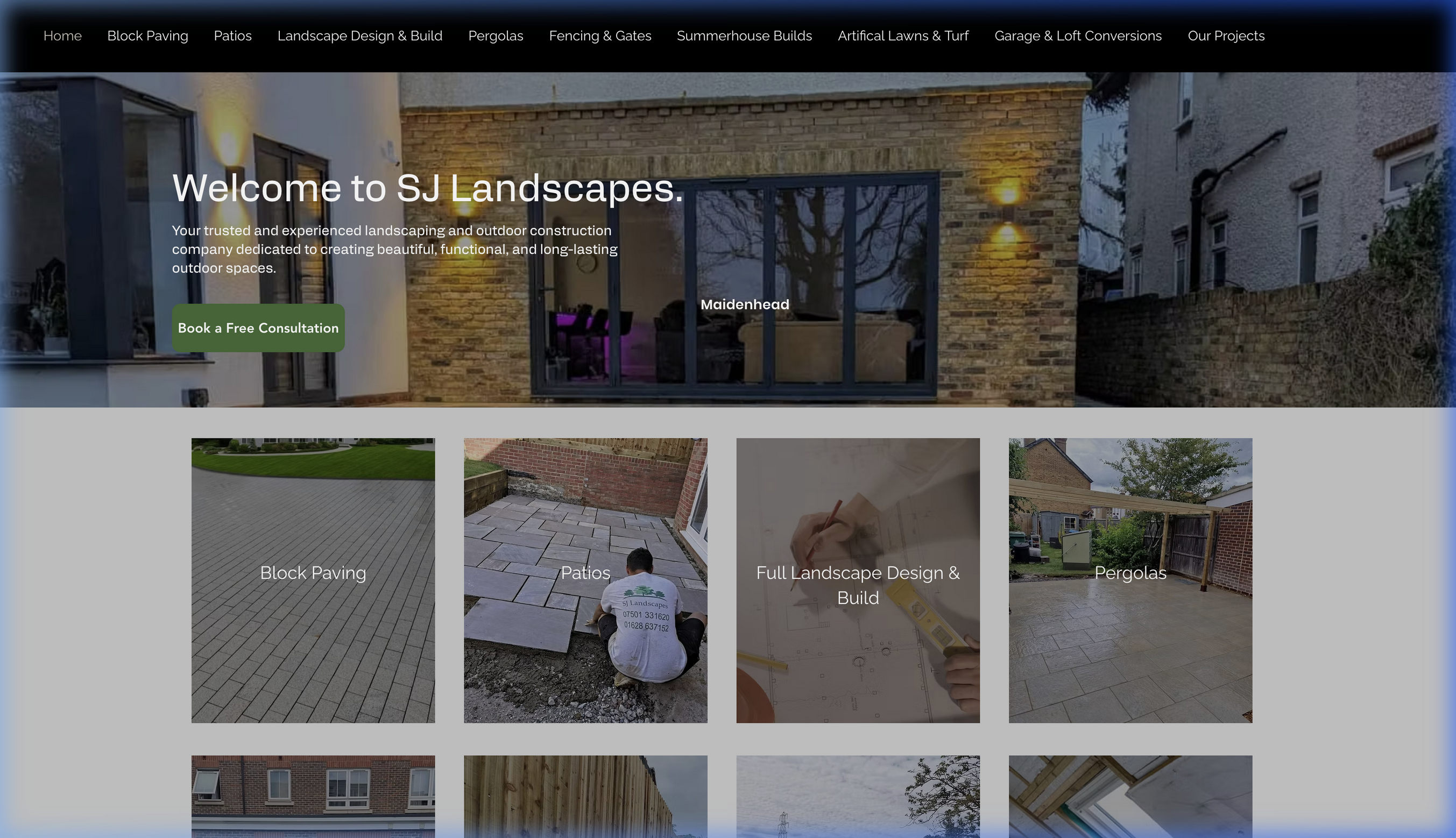 SJ Landscapes — Before redesign