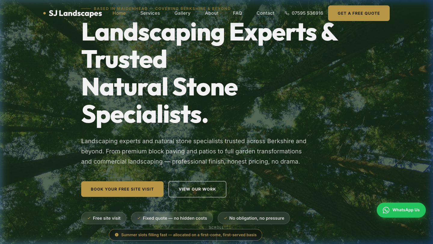 SJ Landscapes live site